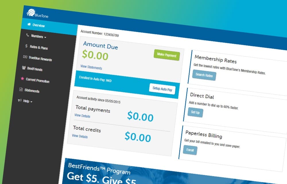 BlueTone Account Interface UX Design