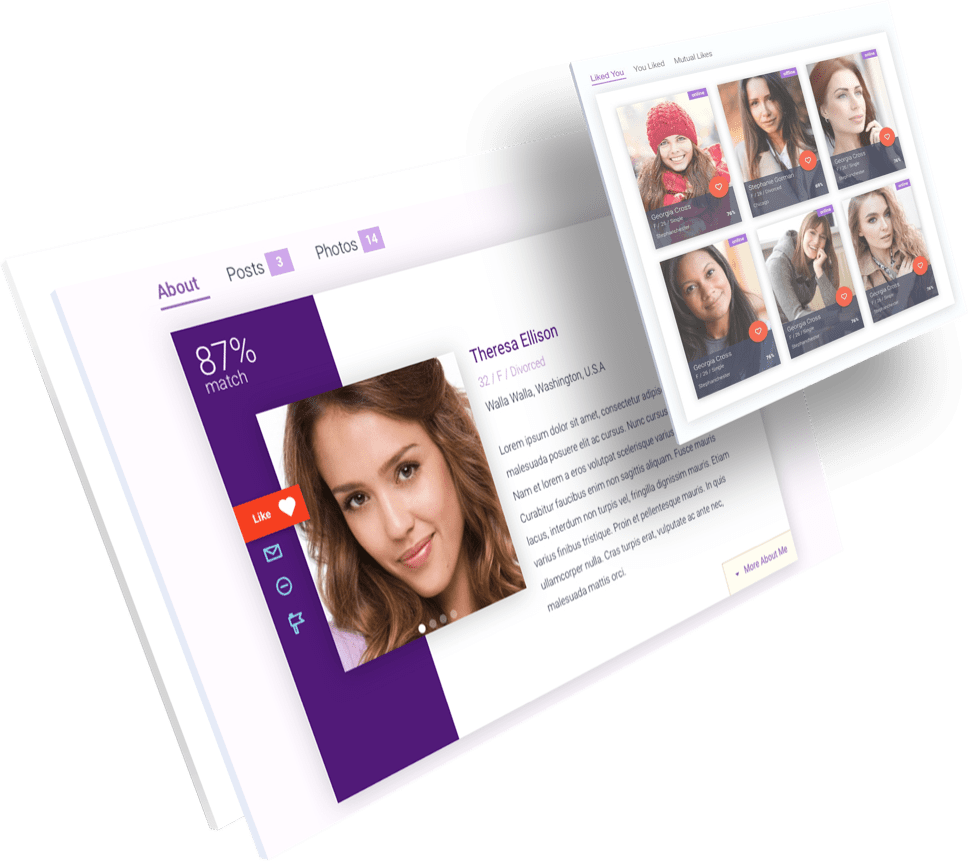 Dating website design